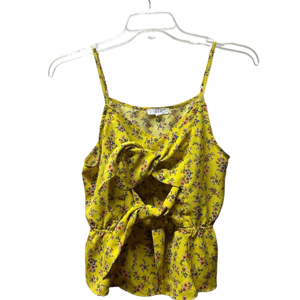 E&M Yellow Floral Tank Top
